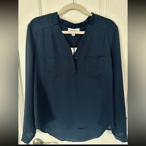 NWT Nine West long sleeve blouse - navy blue